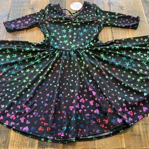 Dot Dot Smile size 5/6 girls vintage hearts and stars Ballerina twirl dress new